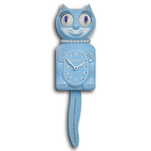Jewelled Sky Blue KitCat Clock The Canadian Clock Company