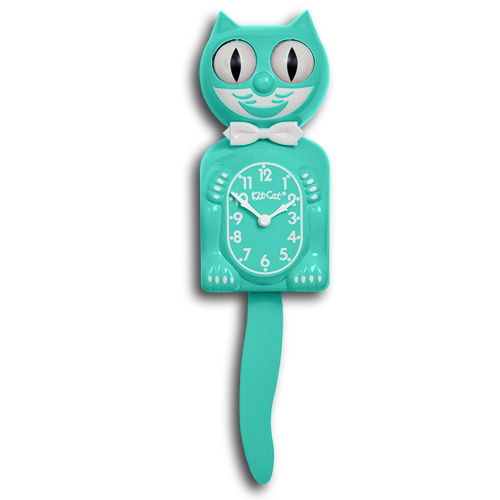 Turquoise KitCat Clock Canadian Clock Company